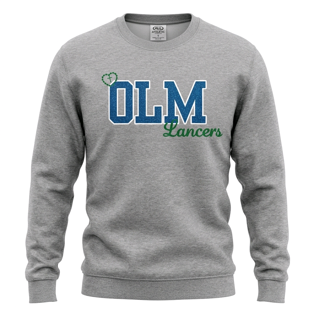 Glitter OLM Spirit Wear- OLM Lancers crew neck